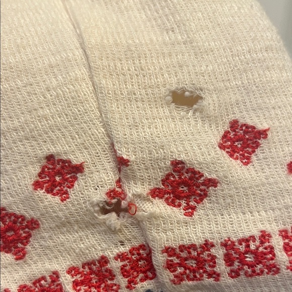 Sundance Cream Open-Front Cardigan Jacket with Red & Blue Pattern - Picture 6 of 13